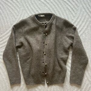 Zara Charcoal Button Up Cardigan